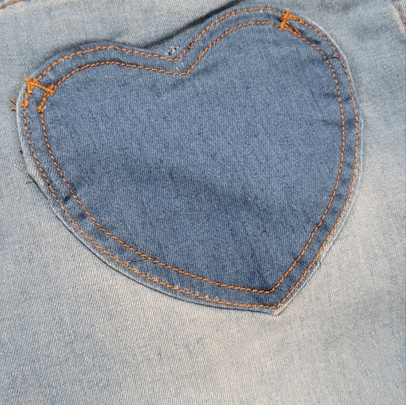 Heart colorblock flare jeans #7,9,11 - Picture 10 of 15
